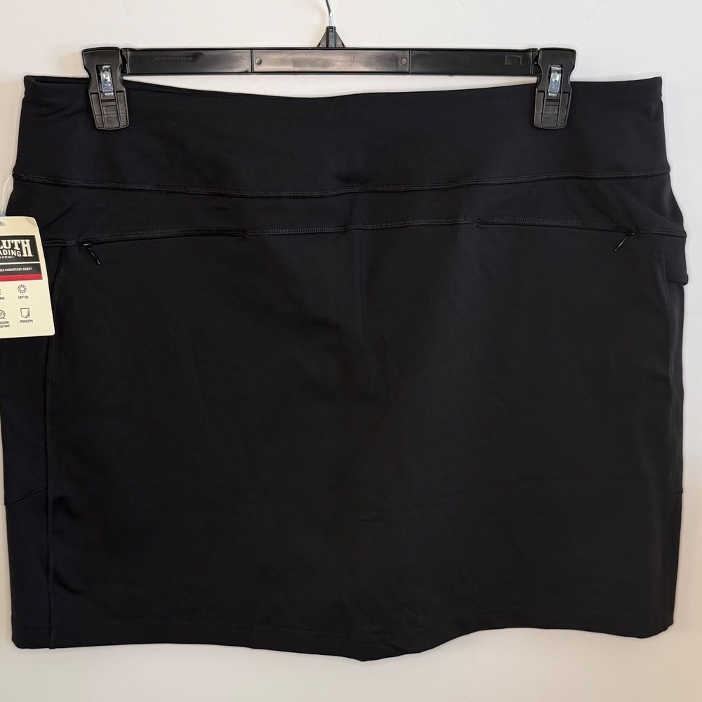 Duluth Trading Co Noga Namastash Skort Women's Size XXL Black Pockets Wicking - Picture 2 of 13